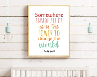 Roald Dahl Quote Print, Matilda, Kids Room Decor (Digital Download)