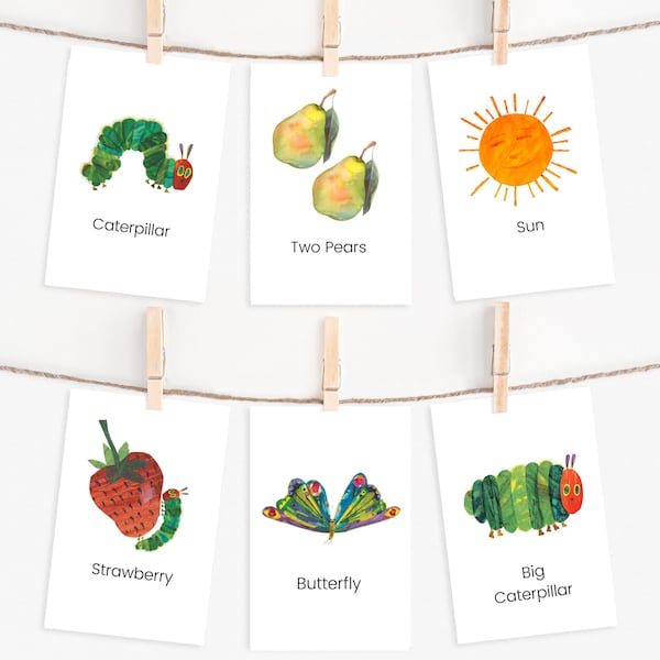 The Very Hungry Caterpillar Flashcards, Homeschool Montessori Flashcards, Storytelling Cards, Preschool Classroom, Butterfly Life Cycle