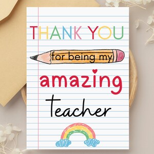 Tarjeta de agradecimiento para maestros imprimible, tarjeta para maestros de preescolar, tarjeta de fin de año escolar, tarjeta de agradecimiento para maestros, regalo para maestros