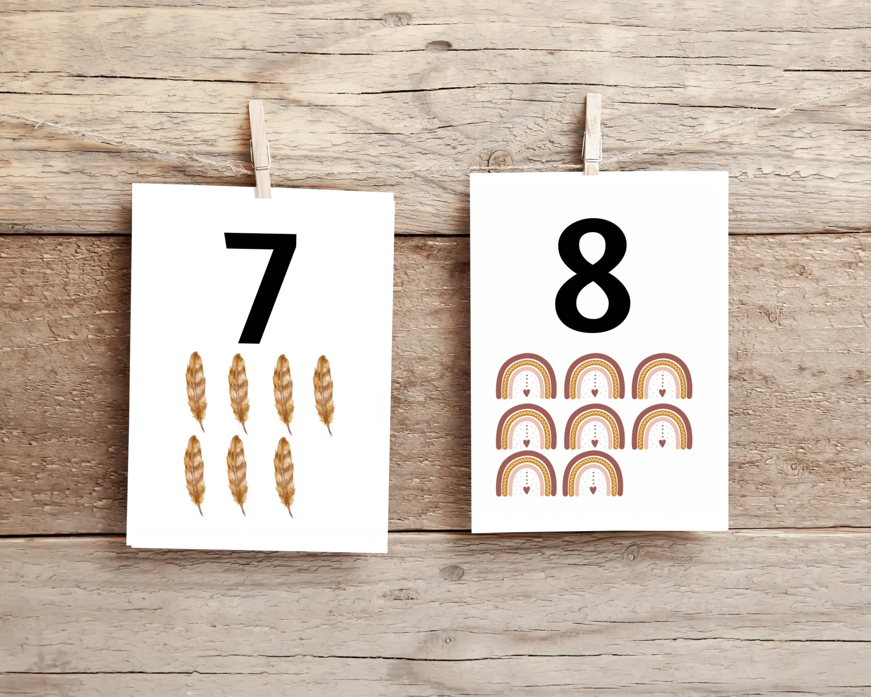number flashcards 1 20 printable nature number cards nursery etsy