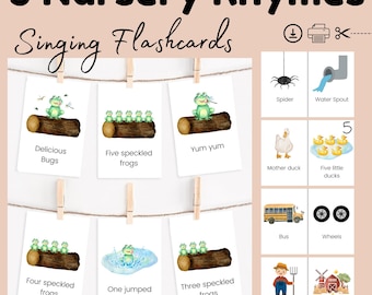 Nursery Rhyme Flashcards, Circle Time Songs (Digital Download)