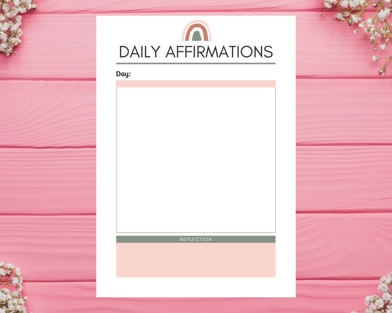 Daily Planner Printable Positive Planner Wellbeing Planner | Etsy