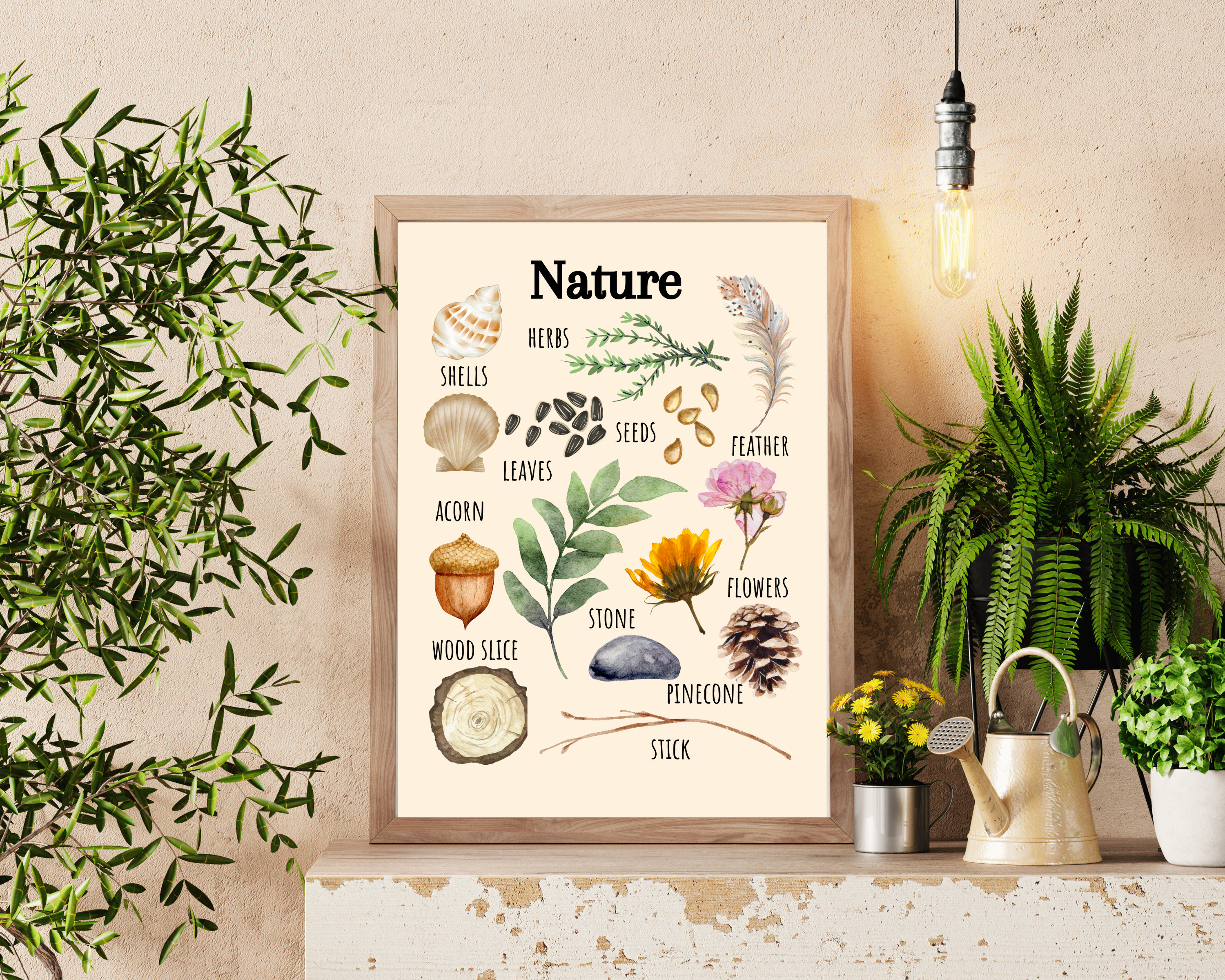 Nature Kids Poster, Nature Printable Wall Art, Nature Learning Poster
