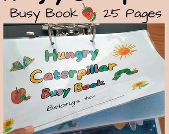 Hungry Caterpillar Busy Book, Printable Toddler Activity Binder, Preschool Homeschool Resources