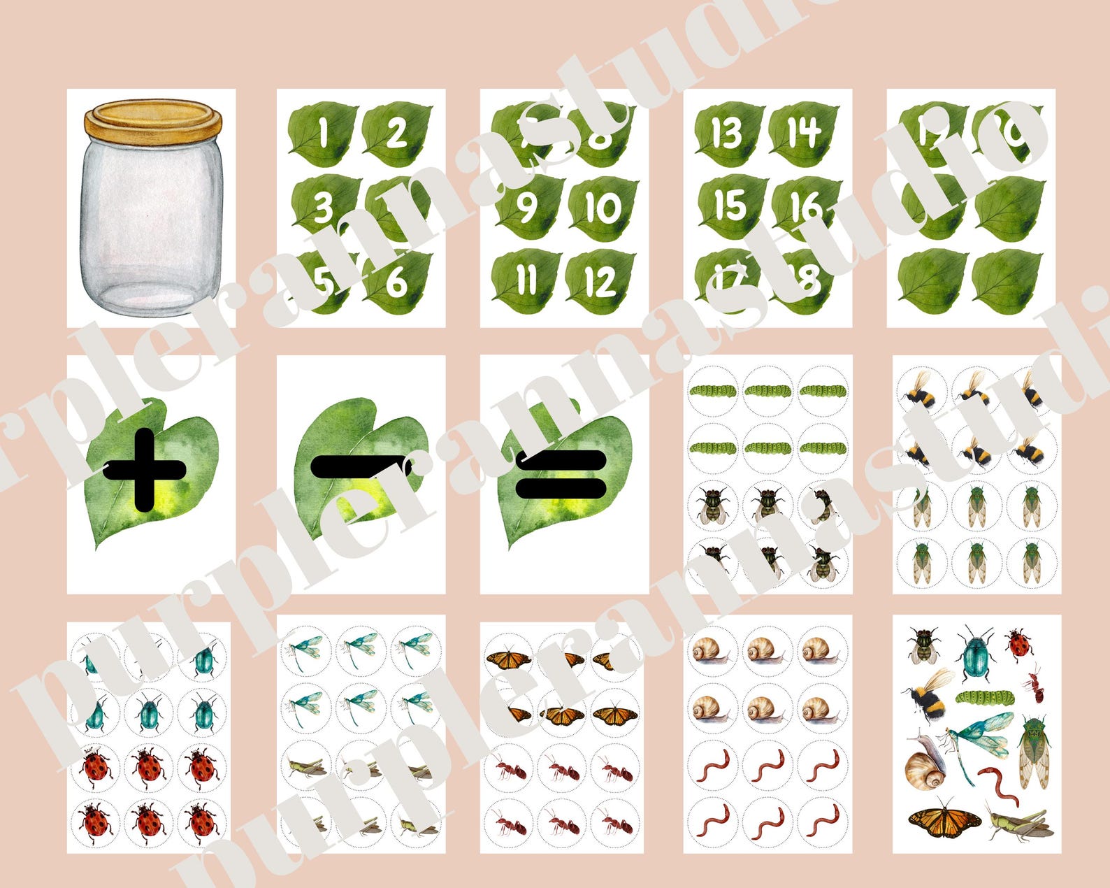Insect Math Lab Template Insects Math Activities, Insects Bugs Games, Counting, Sorting, Adding ...