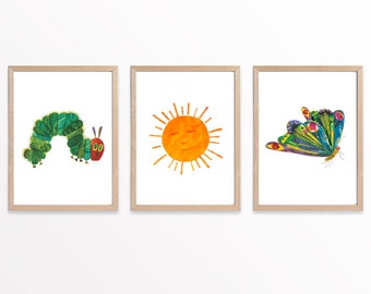 The Very Hungry Caterpillar Printable Wall Art, Nursery Wall Decor, Classroom Posters, Kids Room Decor, Playroom Wall Art, Butterfly Print