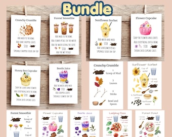 Printable Mud Kitchen Recipe Cards, Montessori Outdoor Play (Digital Download)