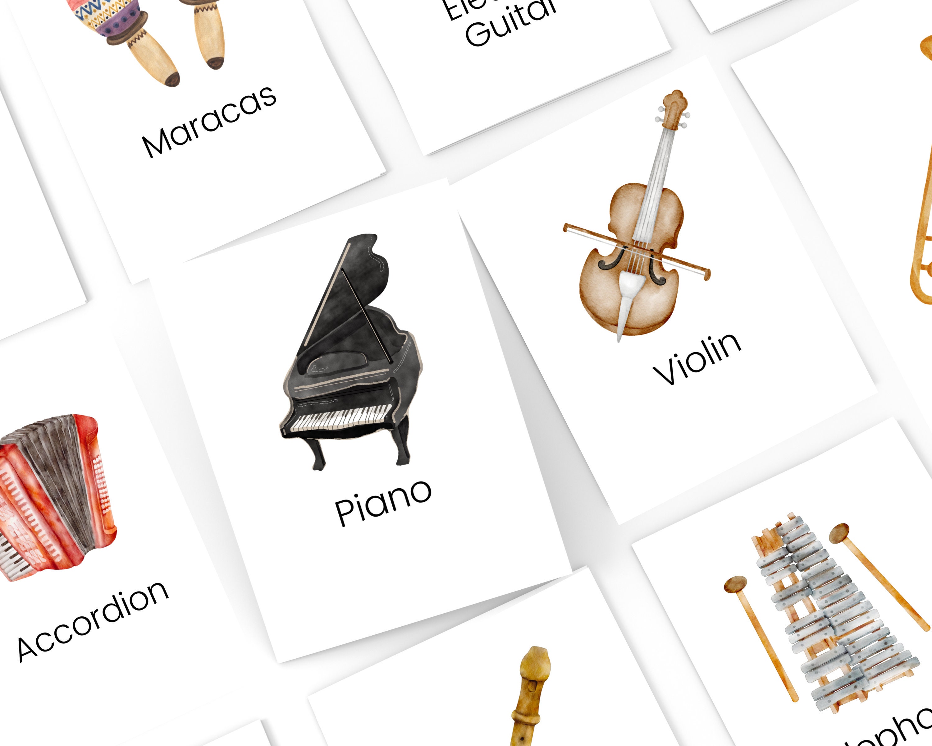Musical Instruments Flashcards, Montessori Homeschool Printable (PDF ...