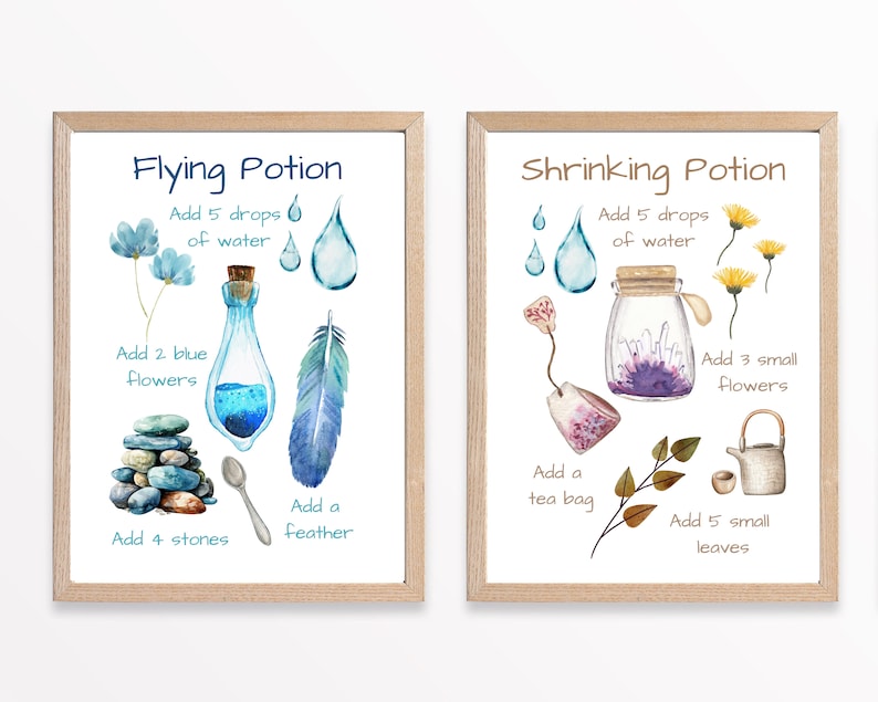 Fiches de recettes imprimables pour la cuisine de boue, kit de potions magiques, matériel Montessori, jeux de plein air, jeux en pleine nature, école en forêt, instruction à domicile image 5