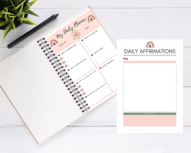 Daily Planner Printable Positive Planner Wellbeing Planner | Etsy