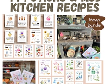 Printable Mud Kitchen Recipe Cards, Magic Potions Bundle, Montessori Materials, Outdoor Play, Nature Play, Forest School, Homeschool