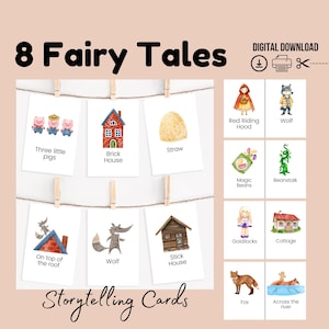 Märchen Story Karten, Storytelling Bundle, Story Karten, Homeschool Montessori druckbar, Vorschul-Klassenzimmer, Kindergeschichten