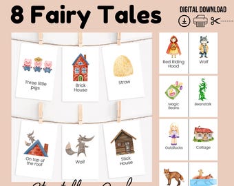 Fairy Tale Story Cards, Storytelling Bundle, Story Cards, Homeschool Montessori Printable, Preschool Classroom, Childrens Stories