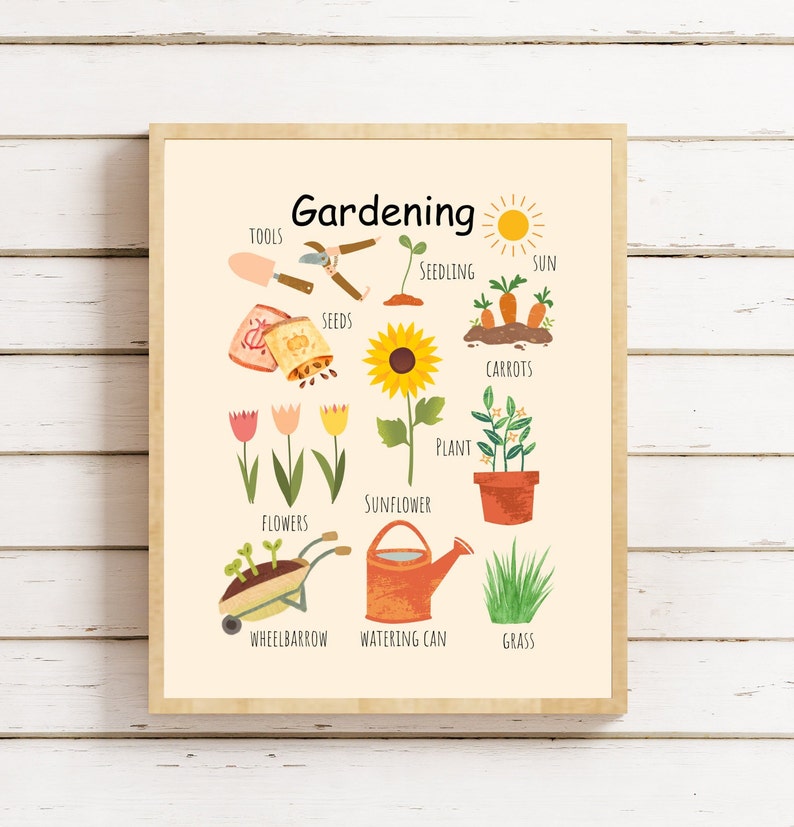 Gardening Kids Poster, Montessori Classroom Art (digital Download) - Etsy