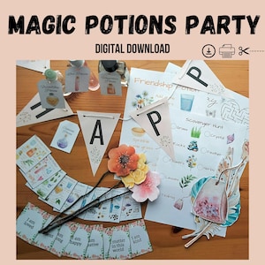Magic Potions Birthday Party: Printable Recipe Cards (Digital Download)