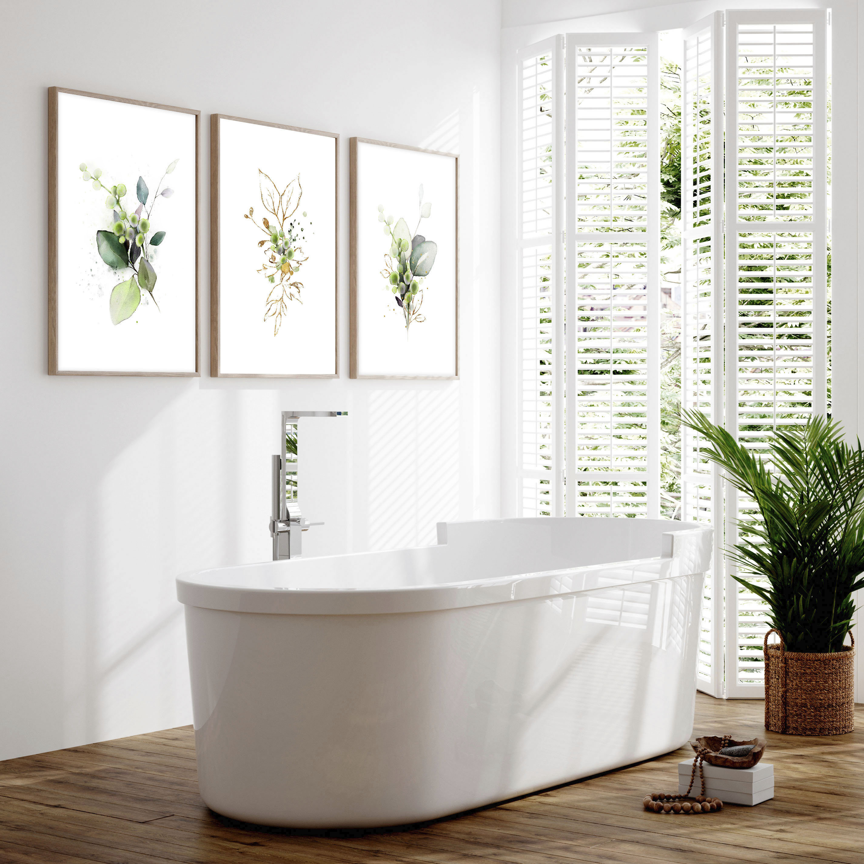 Spa Bathroom Decor, Bathroom Wall Decor, Botanical Bathroom Art ...