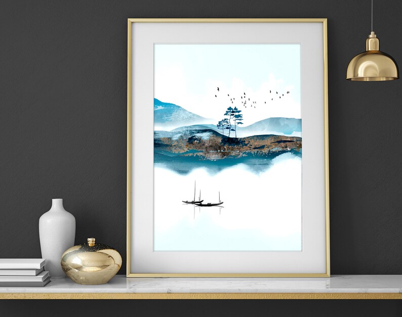 Office decor wall art Home decor Japanese art calming zen | Etsy
