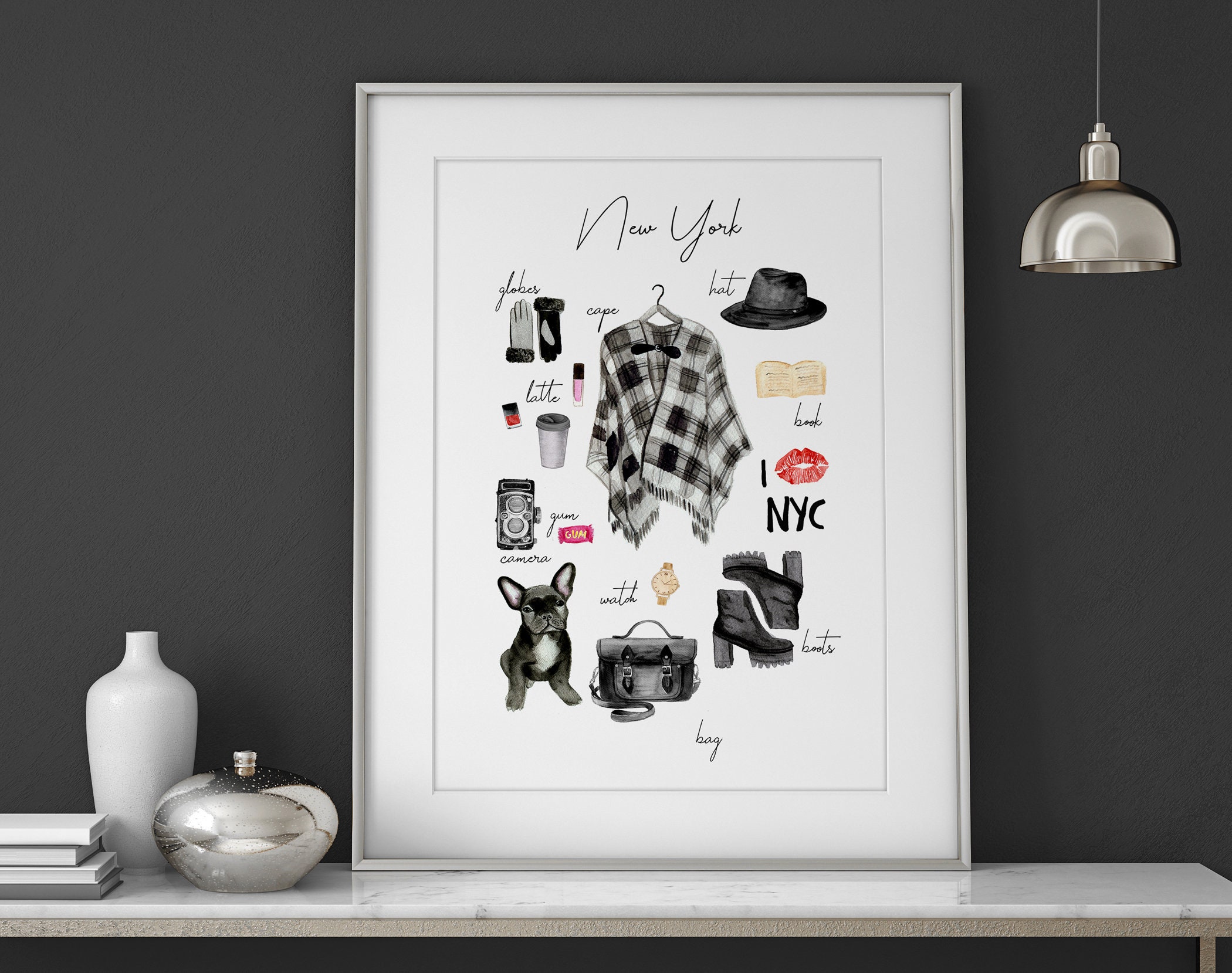 Fashion wall art print Dressing room decor print New York Etsy