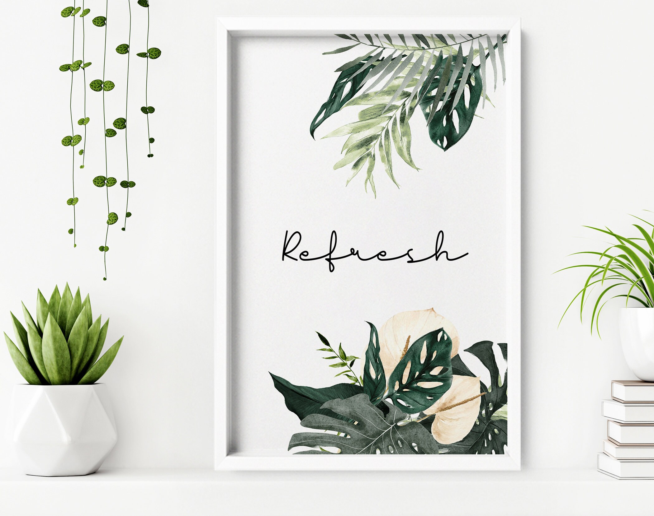 Spa Bathroom Art Botanical Bathroom Plant Print Set of 3 Etsy