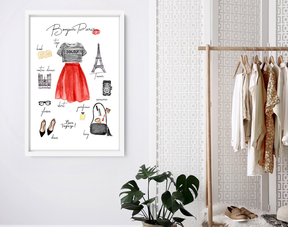 Fashion wall art print Dressing room decor print Paris Etsy