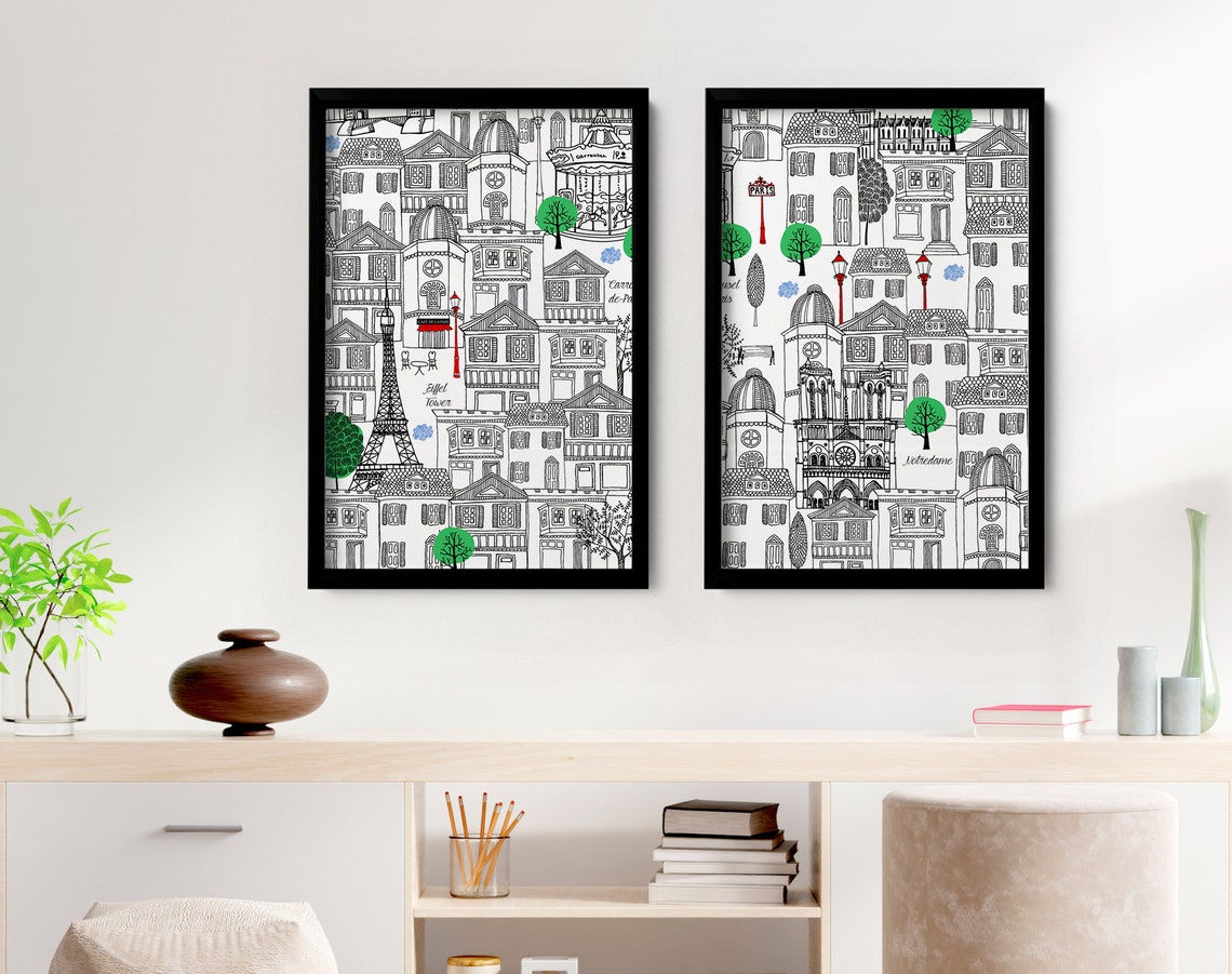 Office Wall Hangings Gallery Wall Set of 2 Livingroom Decor Etsy