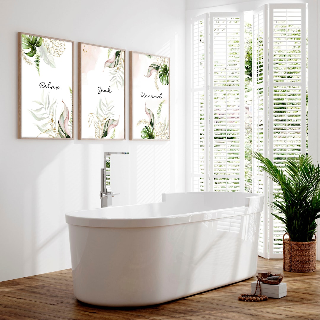 Bathroom Prints Set of 3, Bathroom Wall Decor, Bathroom Wall Art ...