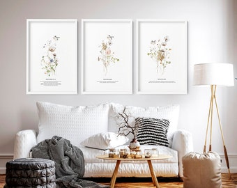 Modern Christian Scripture Bible Verse wall art Prints, 3 piece Bible Sketches Framed art prints, Botanical Christianity wall art home decor