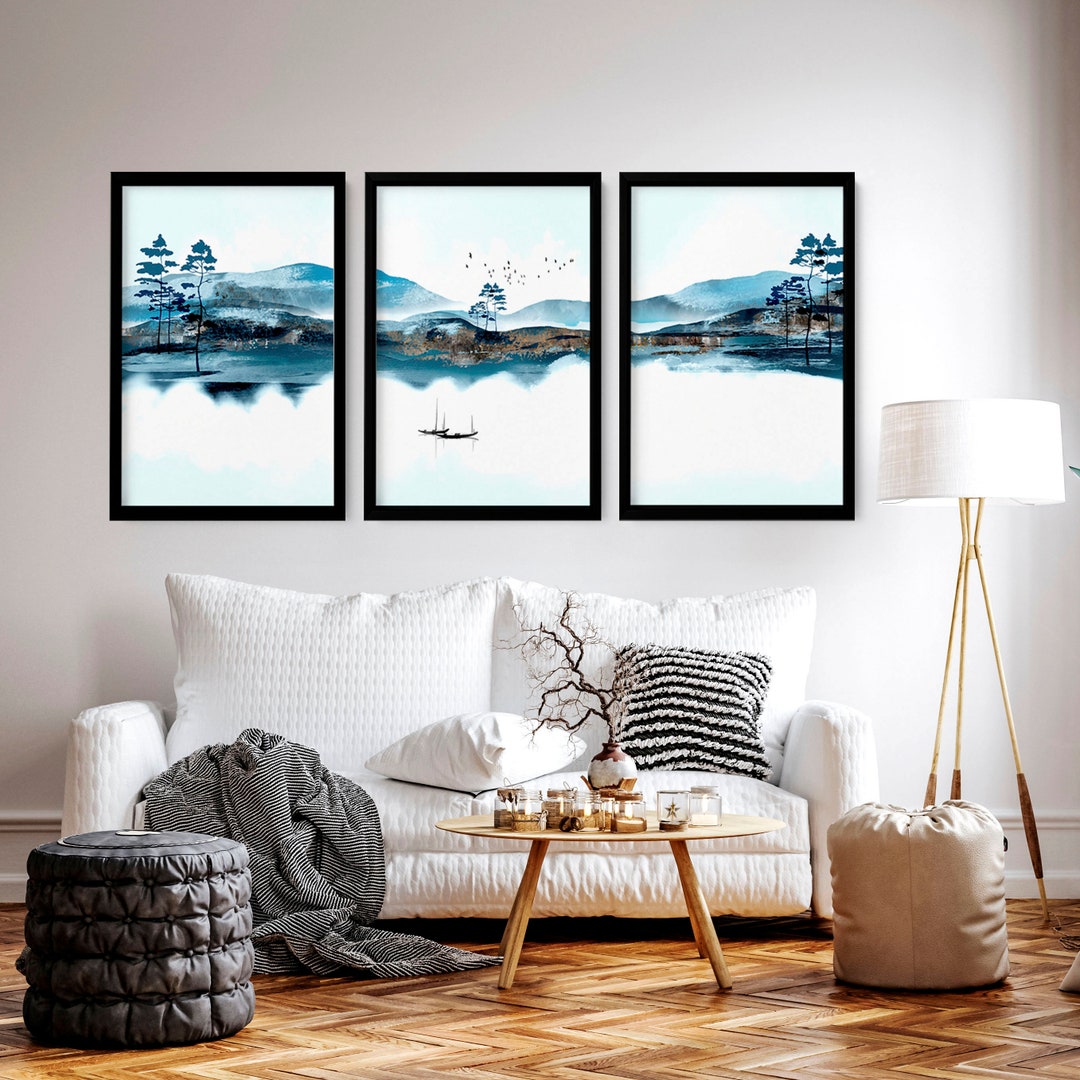 【3点セット】ウッド アートフレーム 北欧 ジャパンディ ホテルライク Office Decor Set X 3 Wall Art Prints, Home Decor Japanese Art