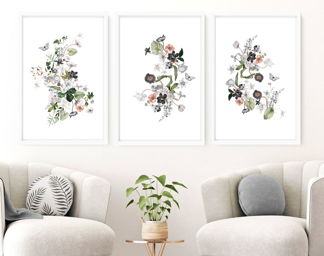 Home Decor Wall Art Wall Decor Living Room Set of 3 Tropical - Etsy