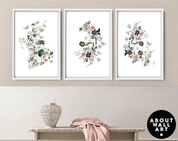 Home Decor Wall art, Wall decor living room set of 3 Tropical decor art prints,  Office decor gift for mom, House warming gift for friend