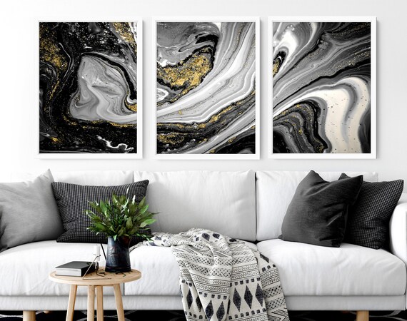 Abstract 3 Piece Wall Art Gallery Wall Set Modern Office Etsy Abstract 3 Piece Wall Art Gallery Wall Set Modern Office Etsy