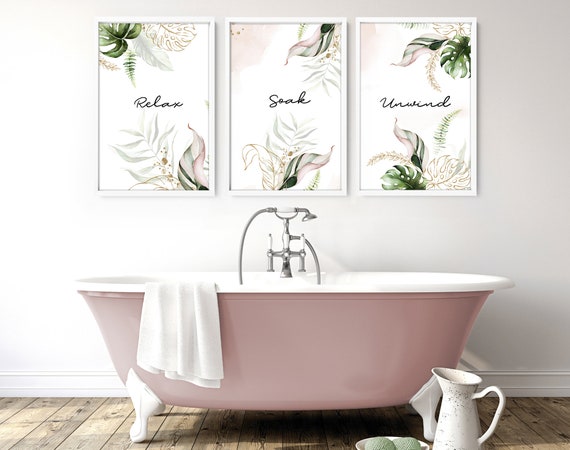 Bathroom Prints Set of 3 Bathroom Wall Decor Bathroom Wall | Etsy