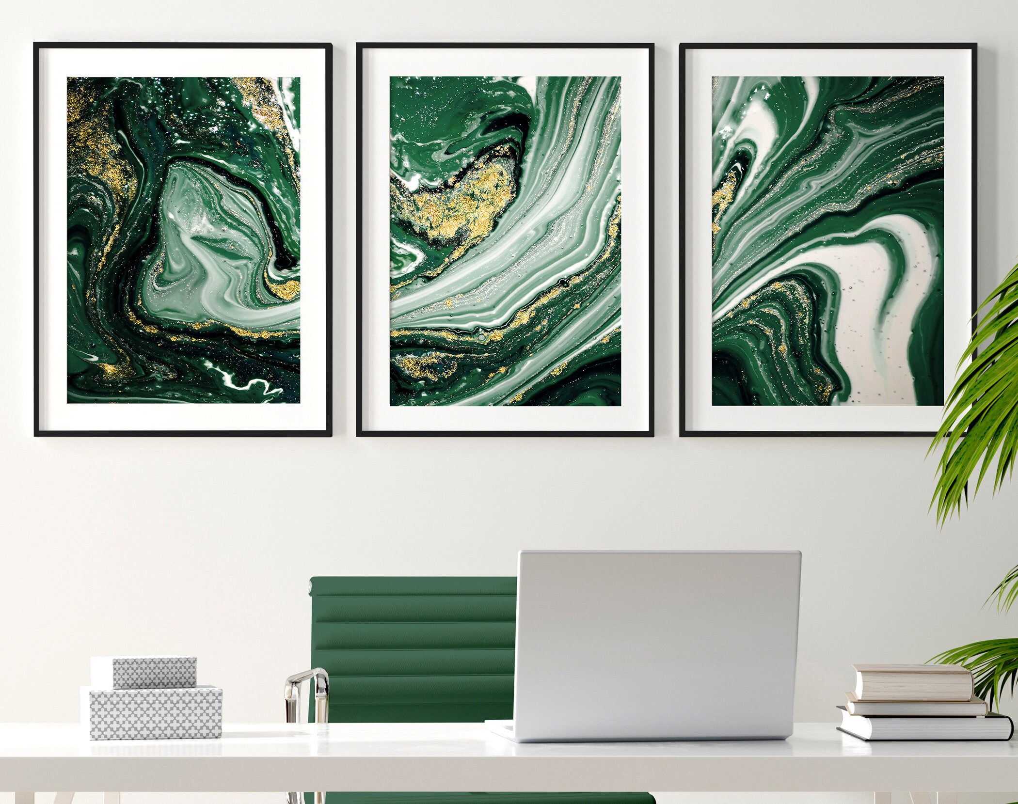 Sage Green Office Desk Decor and Women Set X 3 Framed Wall Art Etsy