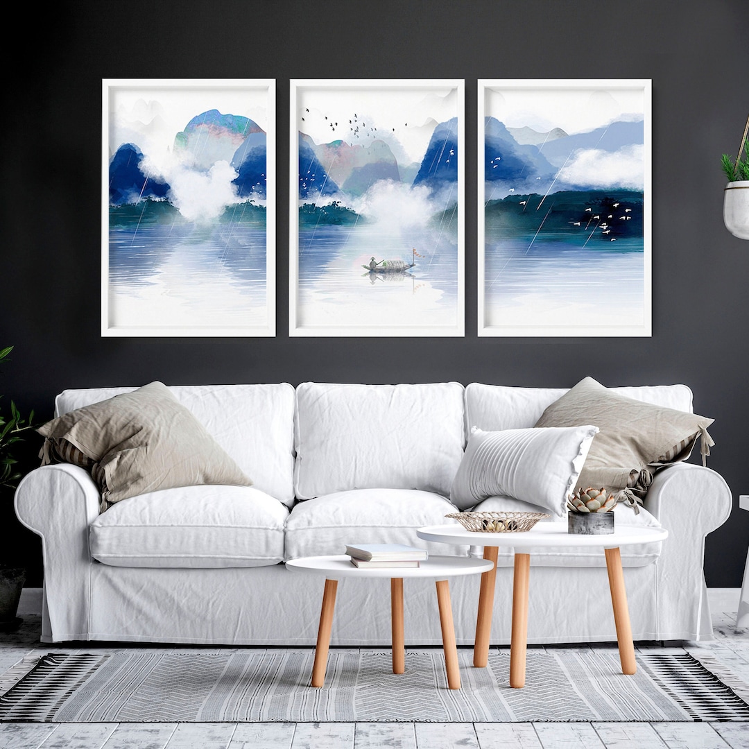 Japandi Wall Art Decor Framed 3 Piece Wall Art Set Artwork for a