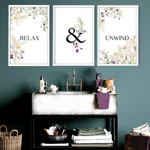 Farmhouse framed set of 3 wall art prints for home decor bathroom, Rustic Country wall prints for Toilet Spa wall home Decor, Cottage core