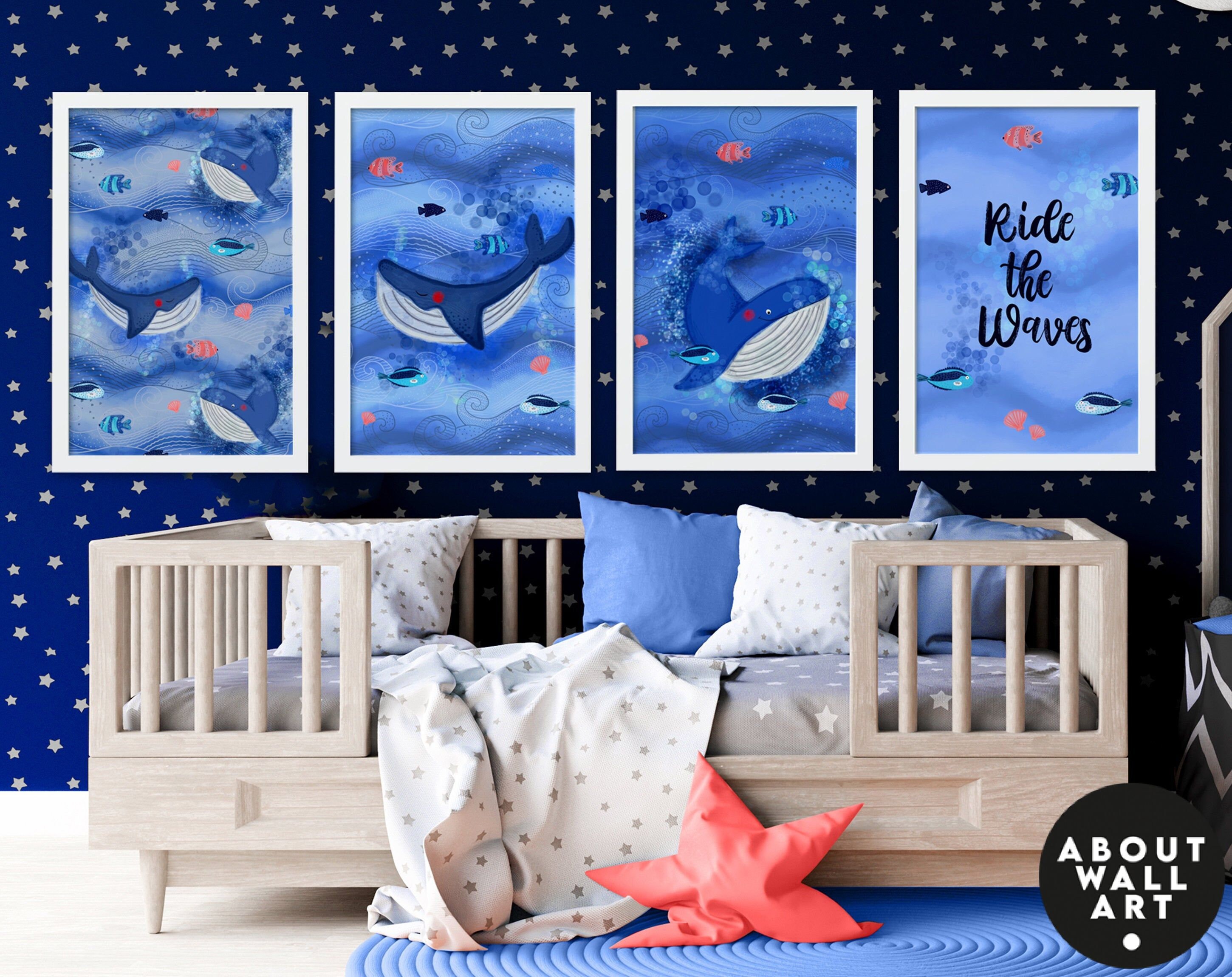Ocean Nursery wall art Nursery decor Set x 2 Custom Prints Etsy