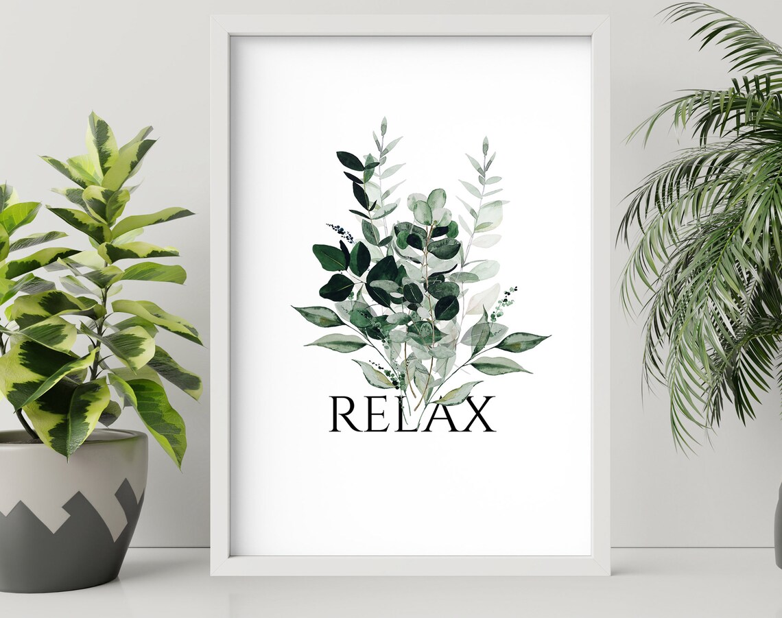 Spa Bathroom Art Botanical Bathroom Plant Print Set of 3 Etsy