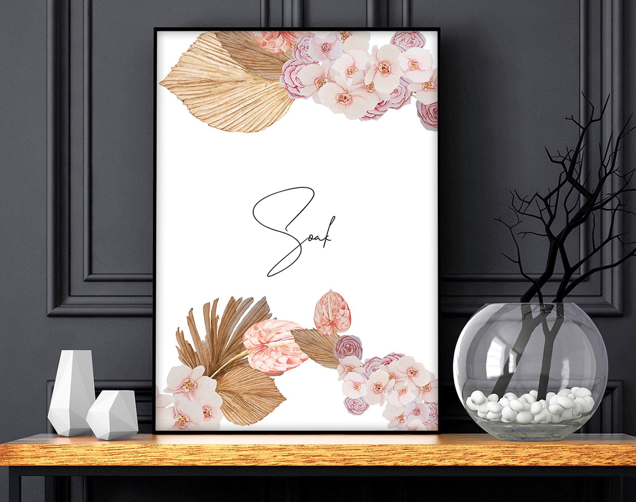Spa Bathroom Art Botanical Bathroom Plant Print Set of 3 | Etsy