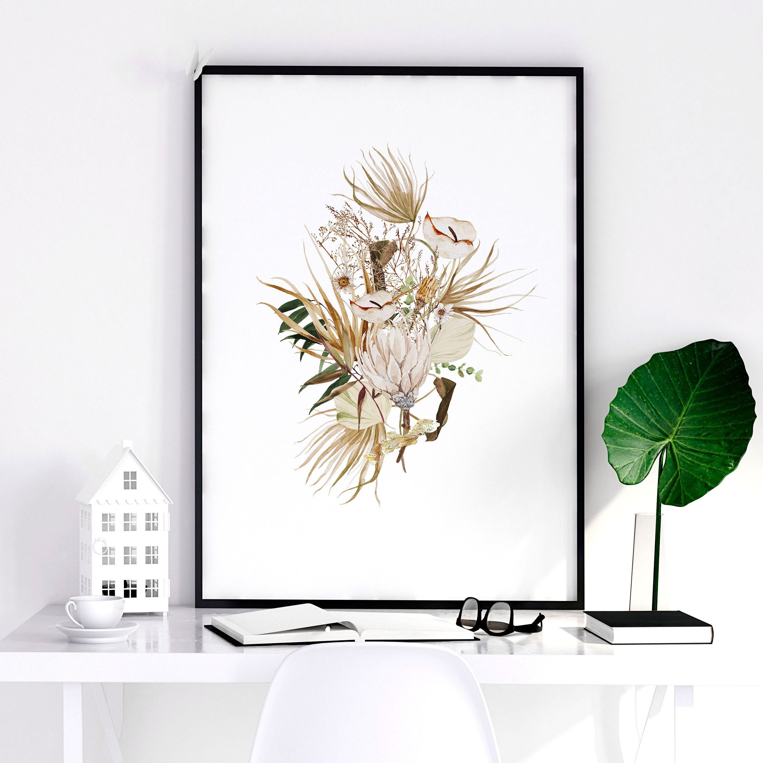 Home Decor Wall Art, Boho Botanical Set of 3 Prints, Living Home Decor Wall Art, Boho Botanical Set of 3 Prints, Living