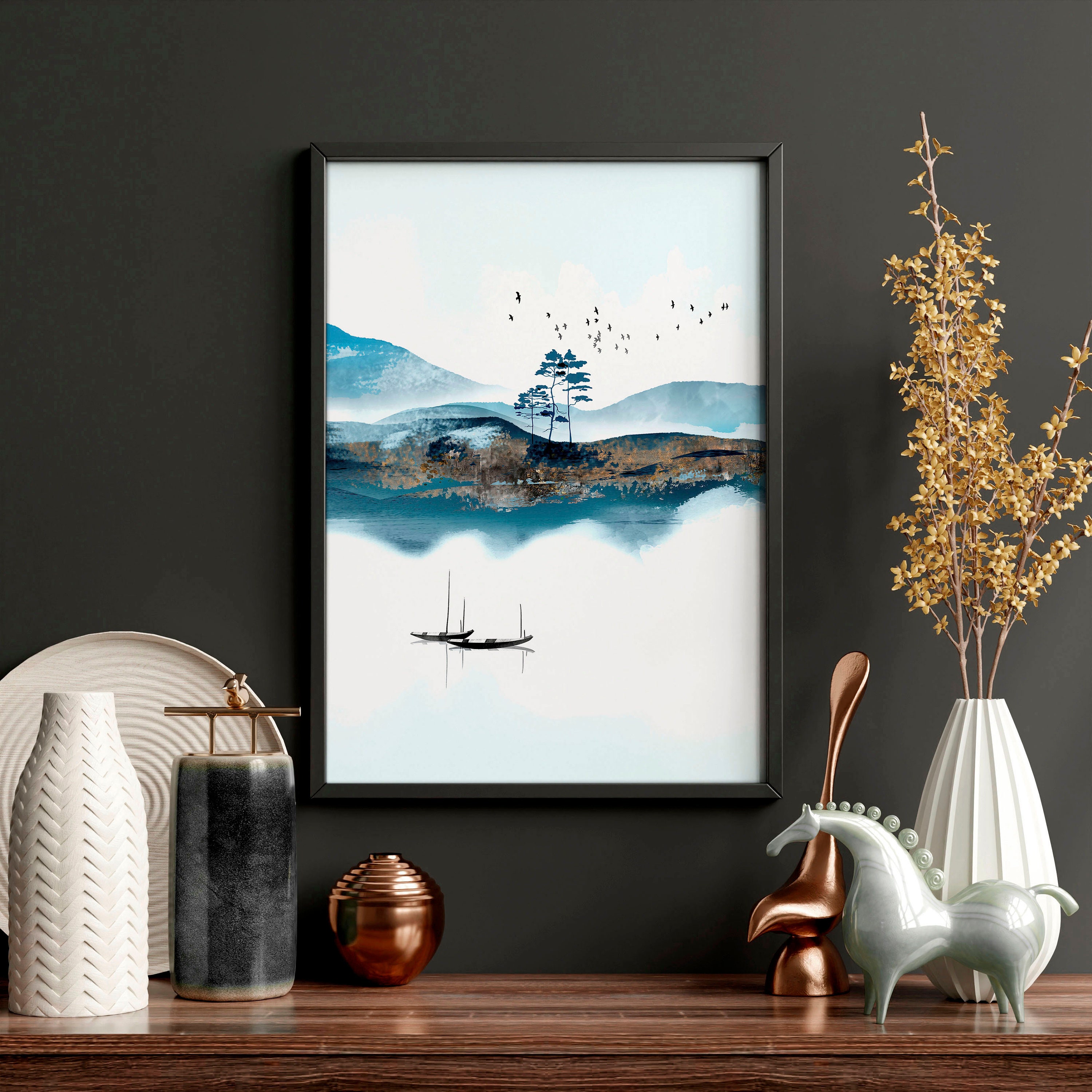 Office Decor Set X 3 Wall Art Prints, Home Decor Japanese Art