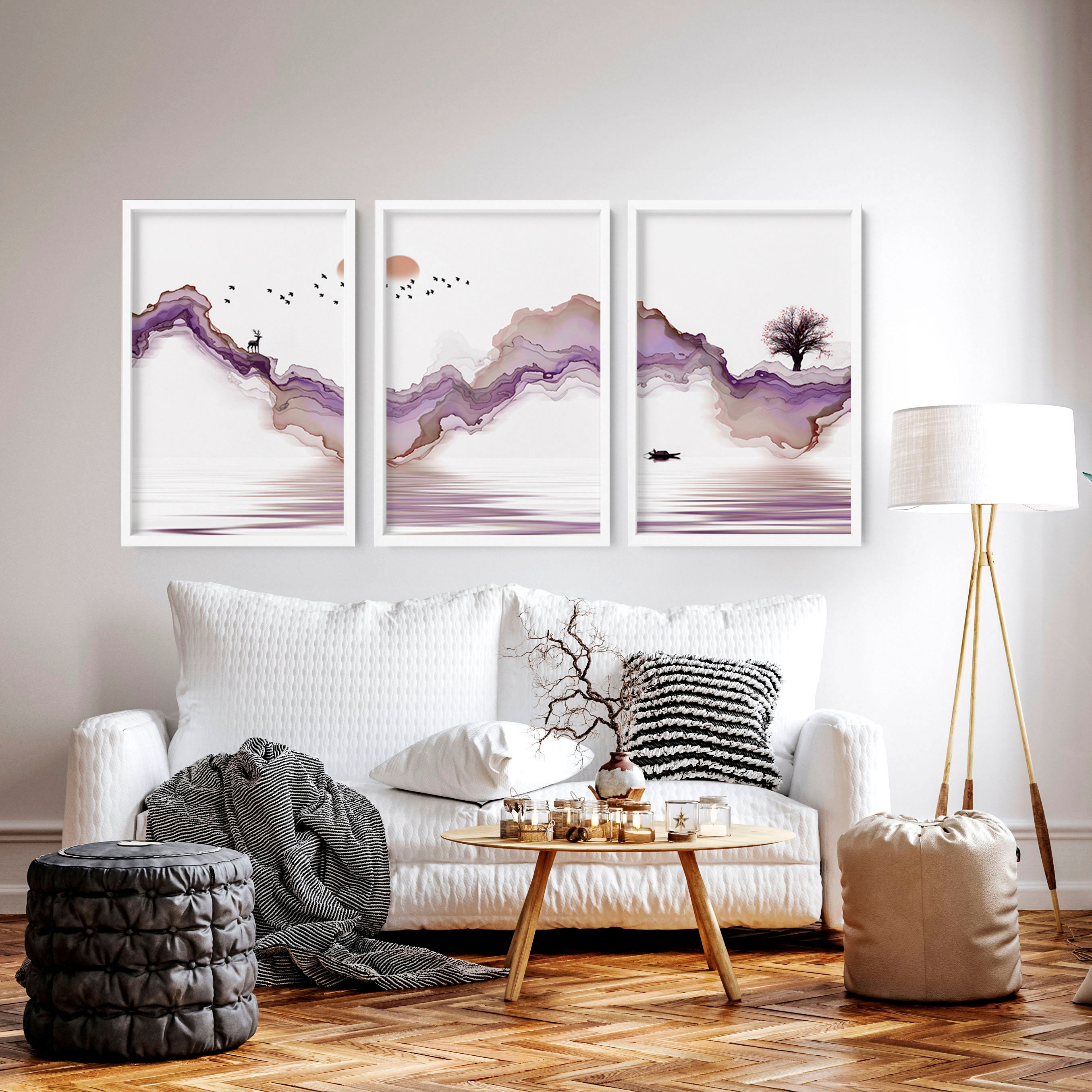 Purple Zen Wall Art Etsy UK