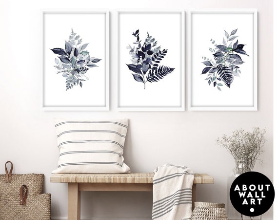 Home Decor Wall Art, Botanical Floral Set of 3 Posters, Minimalist Farmhouse Wall Hangings,  Apartment Gallery Living Room Wall Art ,