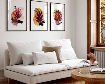 Home Decor Wall Hanging Set X 3 Framed Wall Art Prints for