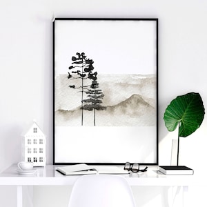 Above Bed Art, Set of 3 Calming Watercolour Art, Zen Wall Art, Office Decor, Minimalist Gallery wall, Home Decore, Wall hangings