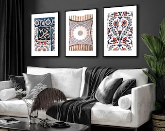 Islamic Wall Art set of 3 art prints, Islamic Home Decor, Eid Decoration, Muslim Gift for women, Quran quotes gift, Arabic Calligraphy art
