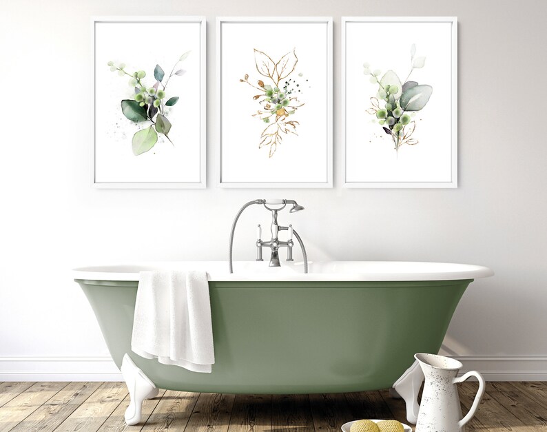 Spa Bathroom Decor Bathroom Wall Decor Botanical Bathroom - Etsy