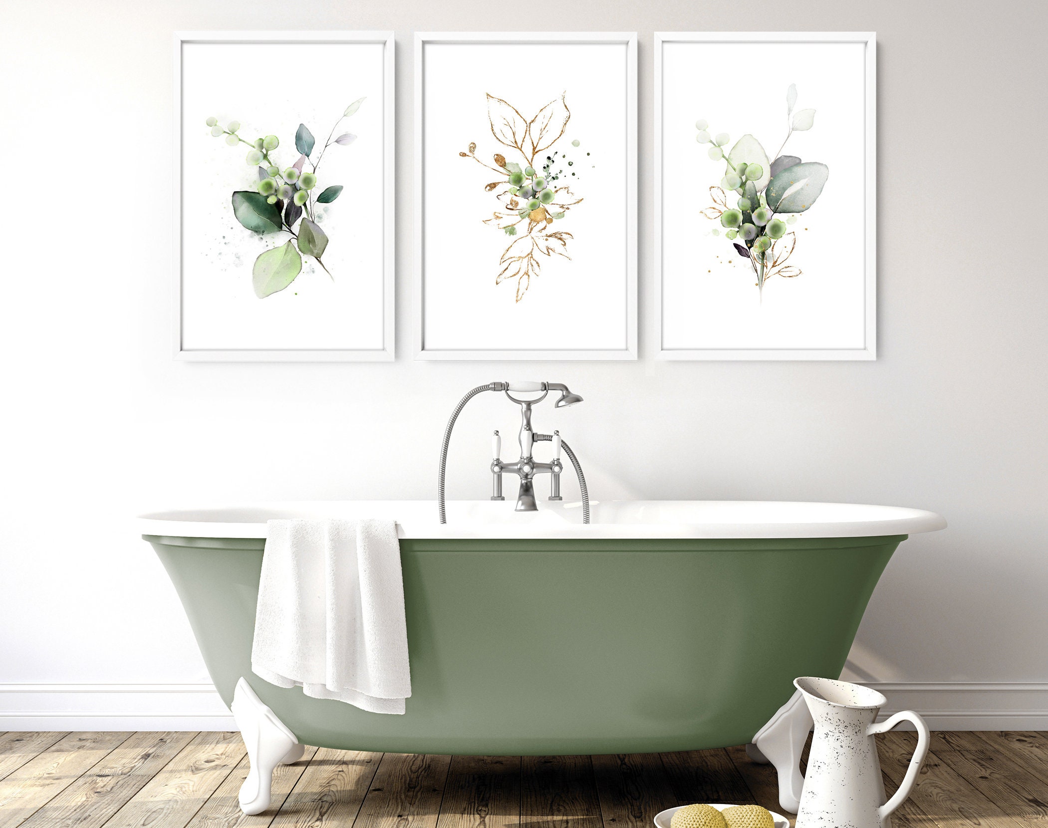 Spa Bathroom Decor Bathroom Wall Decor Botanical Bathroom - Etsy UK