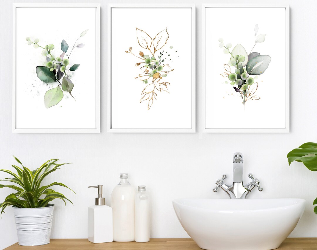 Spa Bathroom Decor Bathroom Wall Decor Botanical Bathroom Etsy