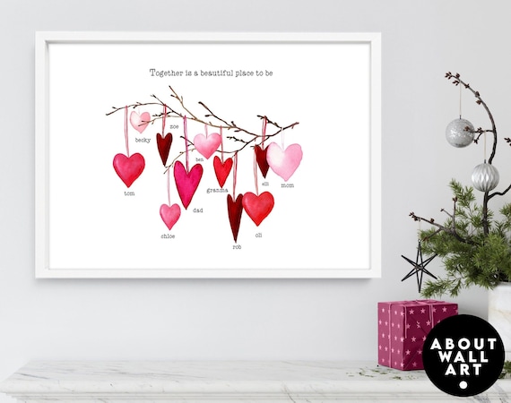 Grandmother family tree christmas gift ideas, housewarming christmas home art gift, secret santa gifts at work, xmas gift for mother in law