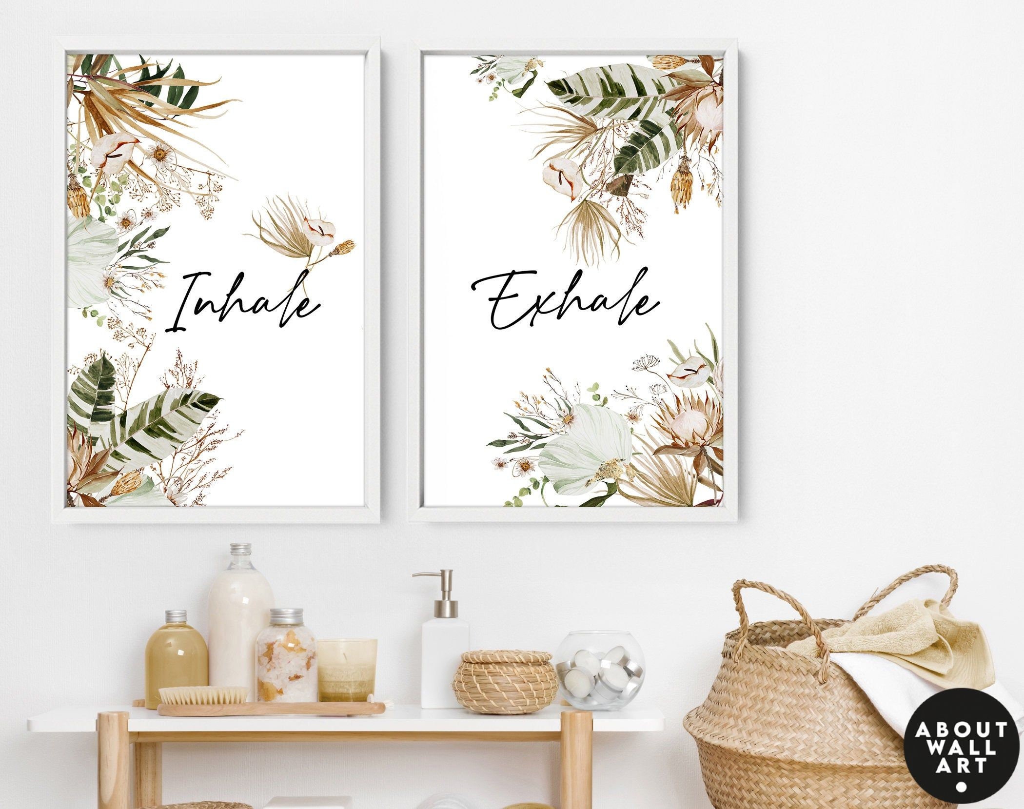 Spa Bathroom Art Botanical Bathroom Plant Print Set of 2 | Etsy